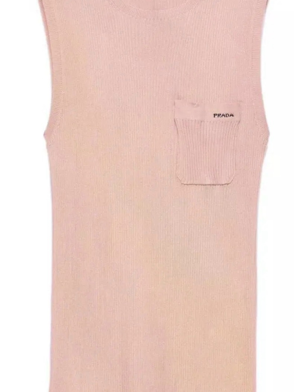 Prada Blush Pink Ribbed Sleeveless Knit Top